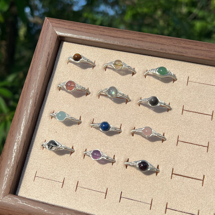Dainty Wire Wrapped Crystal Ring