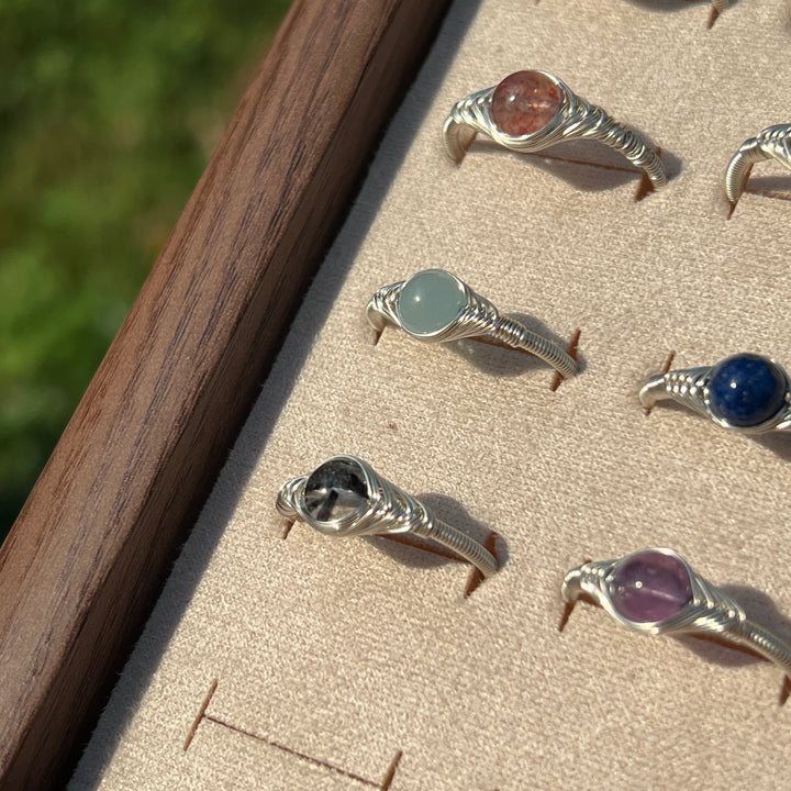 Dainty Wire Wrapped Crystal Ring
