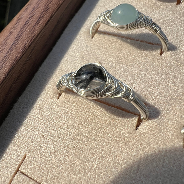 Dainty Wire Wrapped Crystal Ring