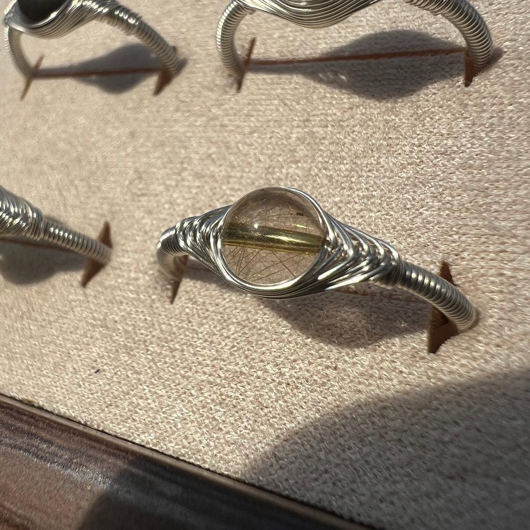 Dainty Wire Wrapped Crystal Ring