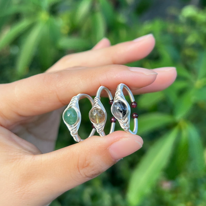 Dainty Wire Wrapped Crystal Ring
