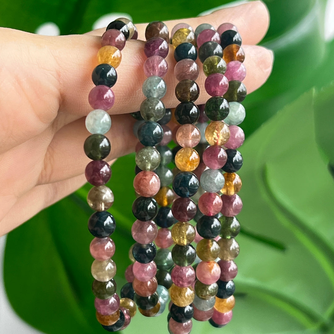 Rainbow Tourmaline Bracelet,4.5mm-5.6mm