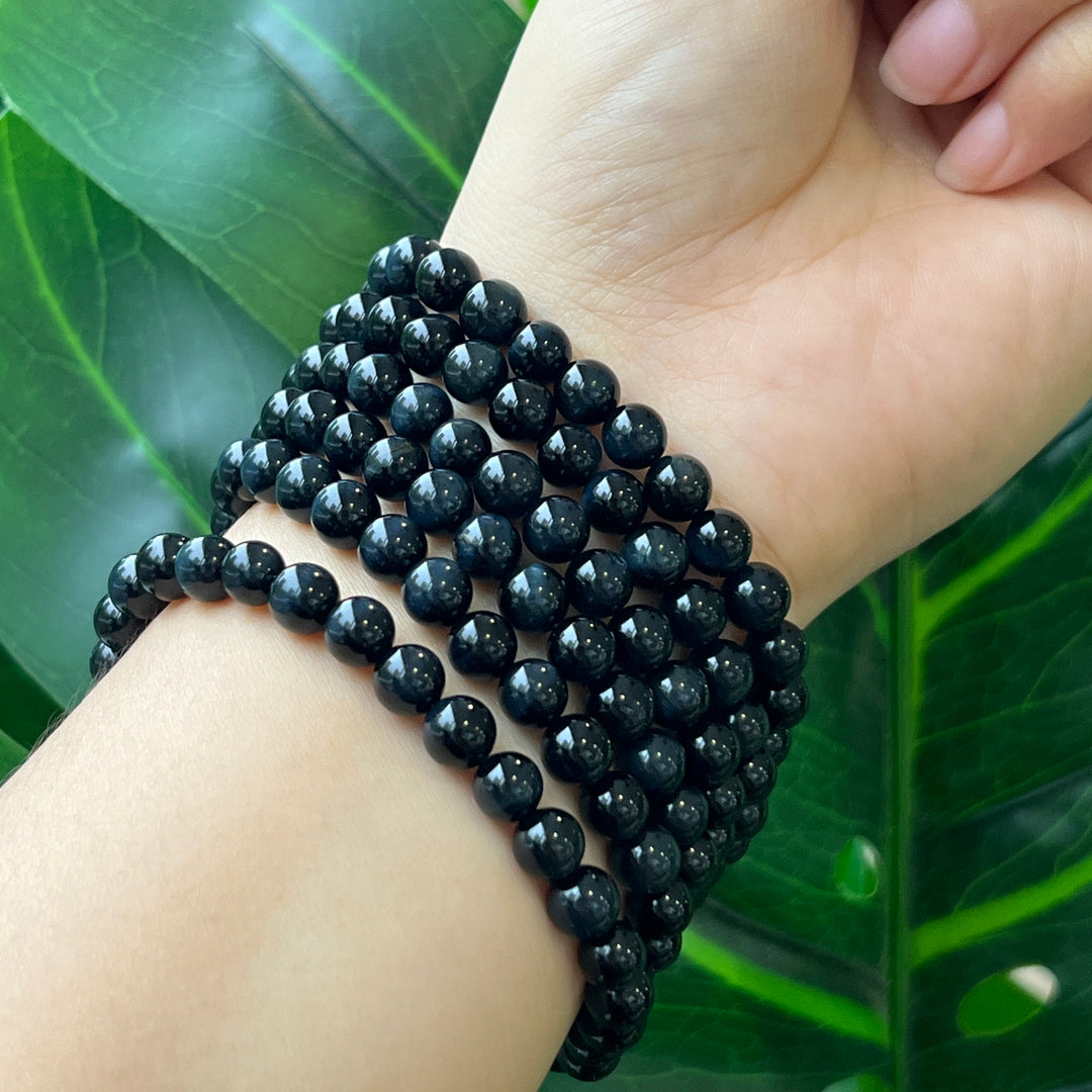 Blue and Yellow Tiger's Eye Three Circles Bracelets 6.3mm-6.7mm