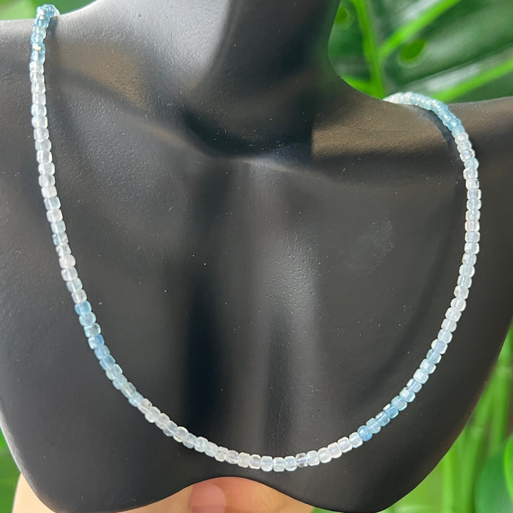 Aquamarine Faceted Necklace 2.1mm-2.5mm