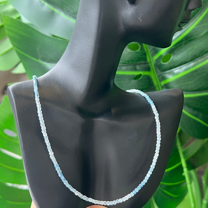 Aquamarine Faceted Necklace 2.1mm-2.5mm