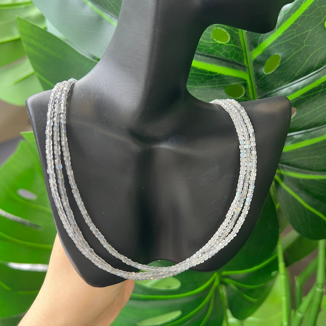 Labradorite Faceted Necklace 1mm-1.3mm