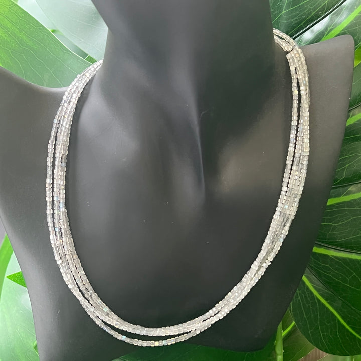 Labradorite Faceted Necklace 1mm-1.3mm
