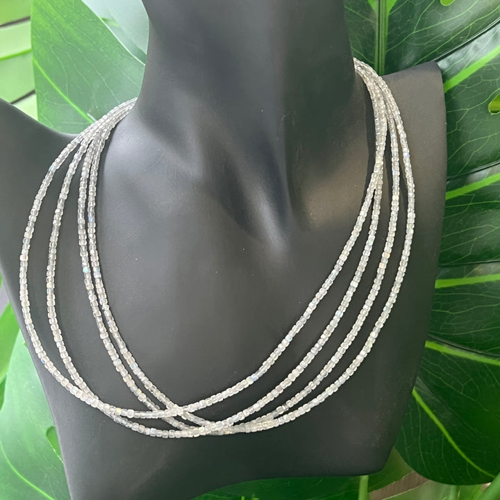 Labradorite Faceted Necklace 1mm-1.3mm