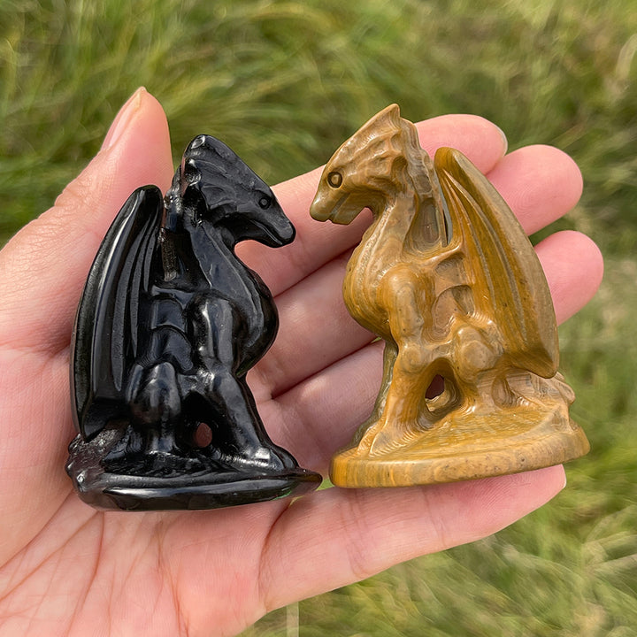 Unique, Natural Crystal Fly Dragon Figurine