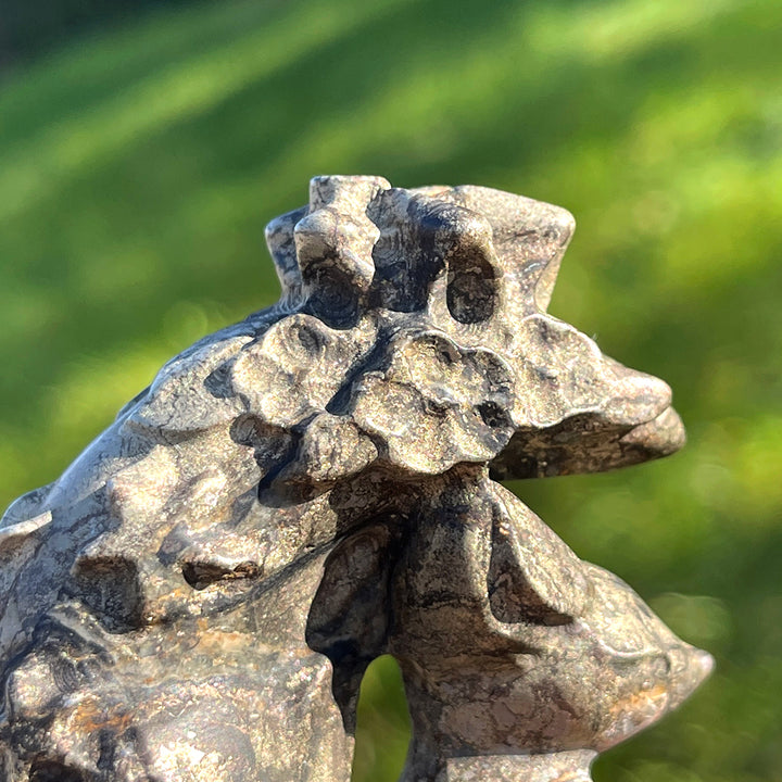 Natural Pyrite Moon Fox Figurine