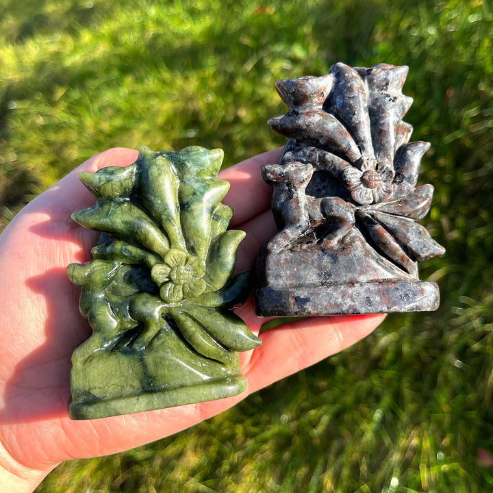 Unique,Natural Crystal Carving Nine-Tailed Fox
