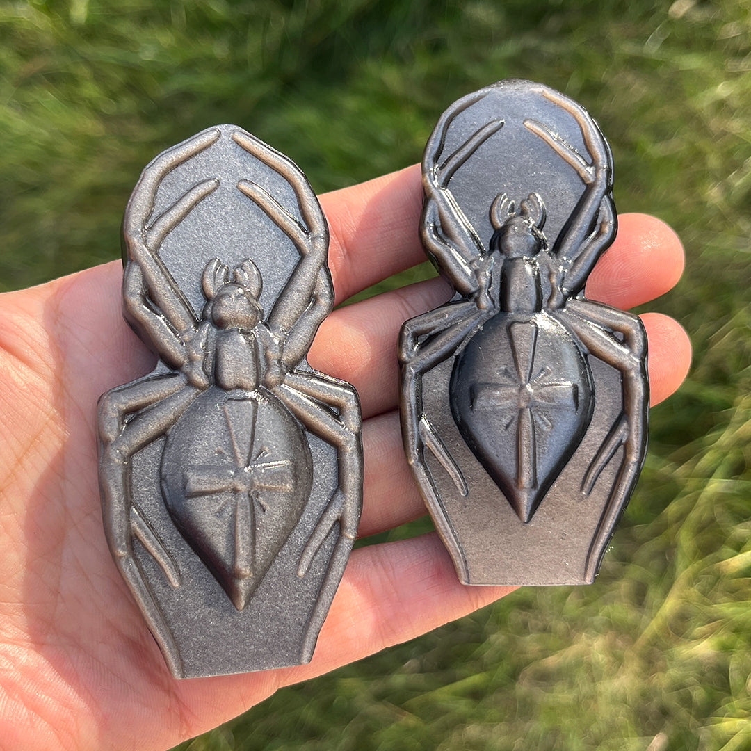 Natural Silver Obsidian Spider