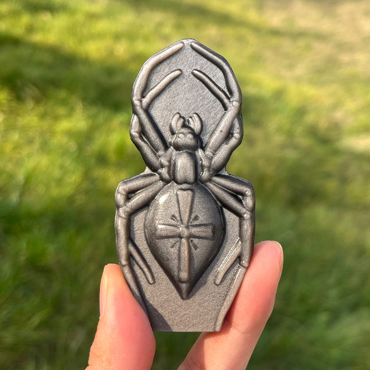 Natural Silver Obsidian Spider