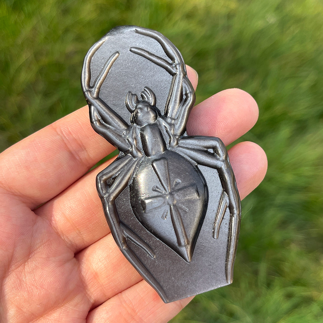 Natural Silver Obsidian Spider