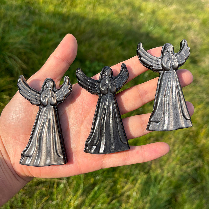 Natural Silver Obsidian Angel