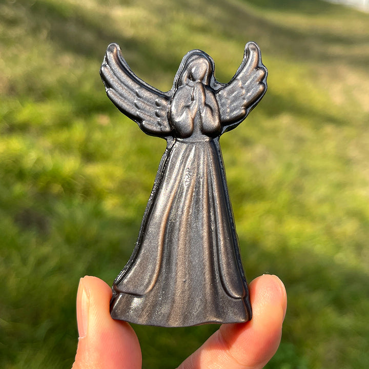 Natural Silver Obsidian Angel
