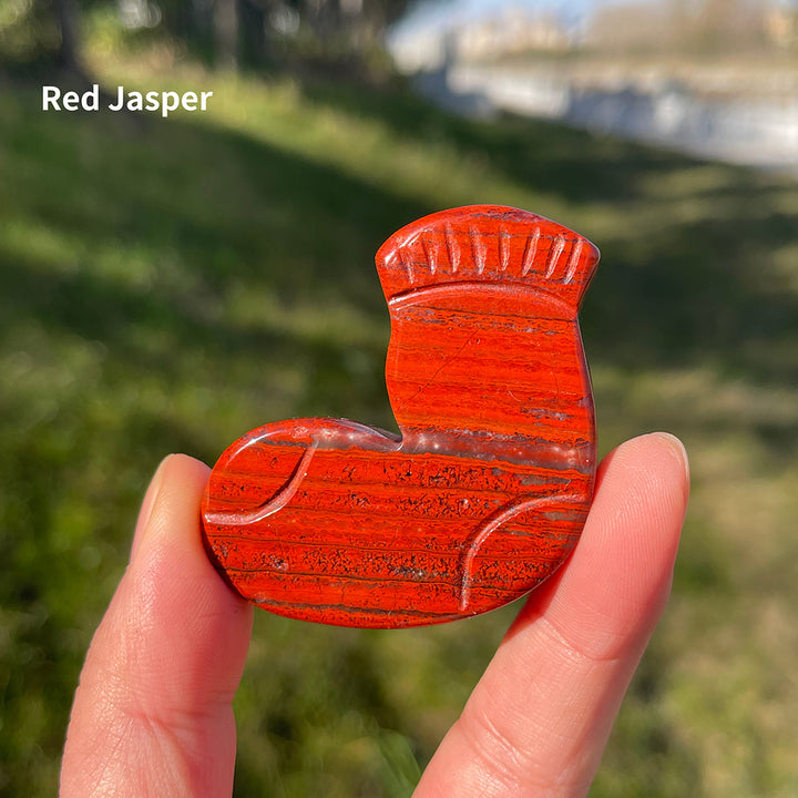 Natural Crystal Carving Christmas Sock