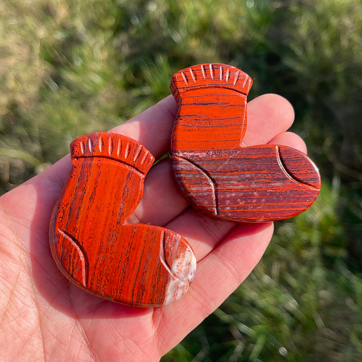 Natural Crystal Carving Christmas Sock