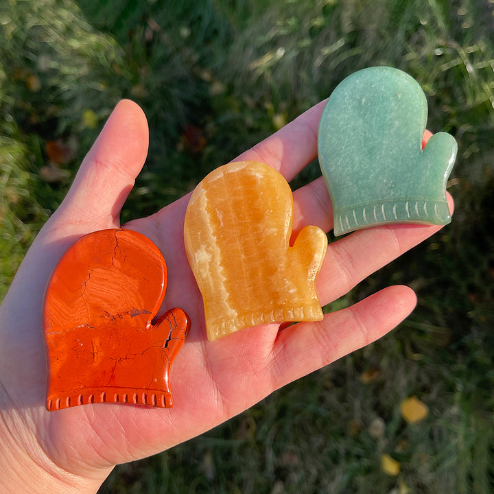 Natural Crystal Carving Christmas Gloves