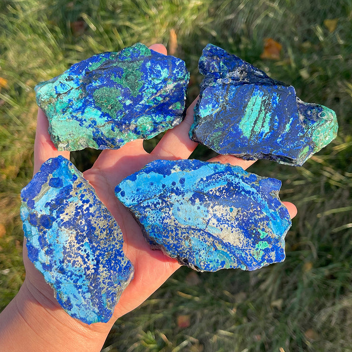 Natural Crystal Carving Azurite Slice