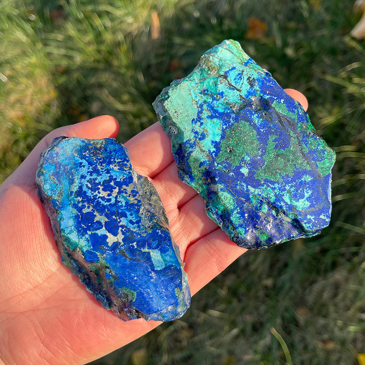 Natural Crystal Carving Azurite Slice