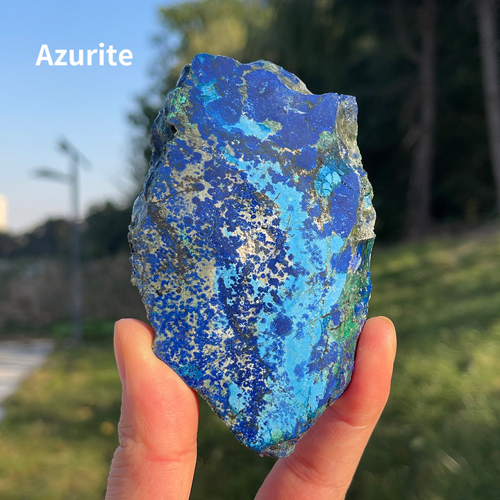 Natural Crystal Carving Azurite Slice