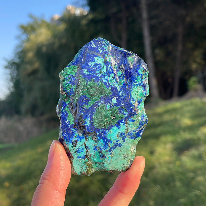Natural Crystal Carving Azurite Slice