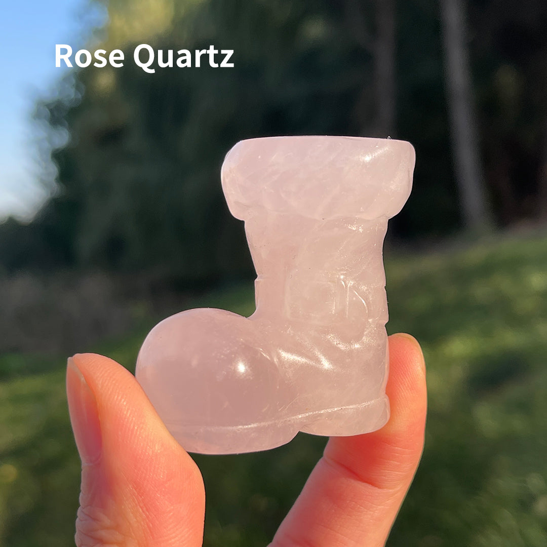 Natural Crystal Carving Christmas Boot