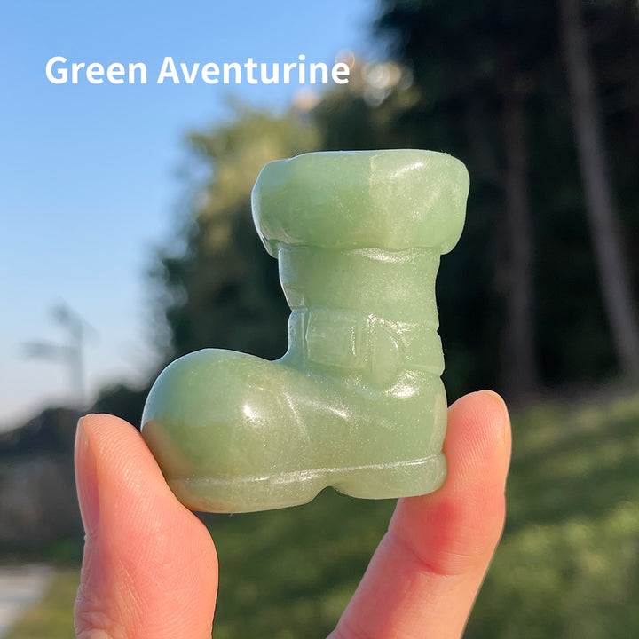 Natural Crystal Carving Christmas Boot