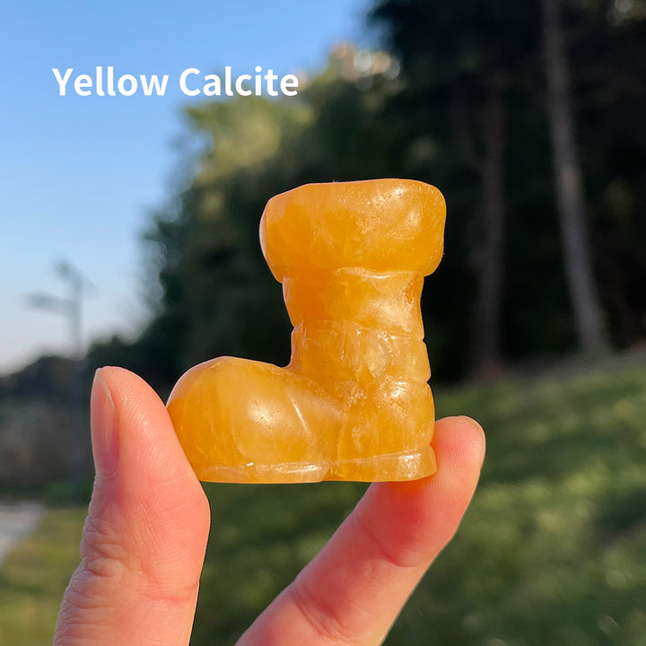 Natural Crystal Carving Christmas Boot