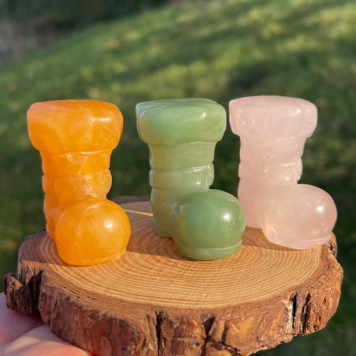 Natural Crystal Carving Christmas Boot