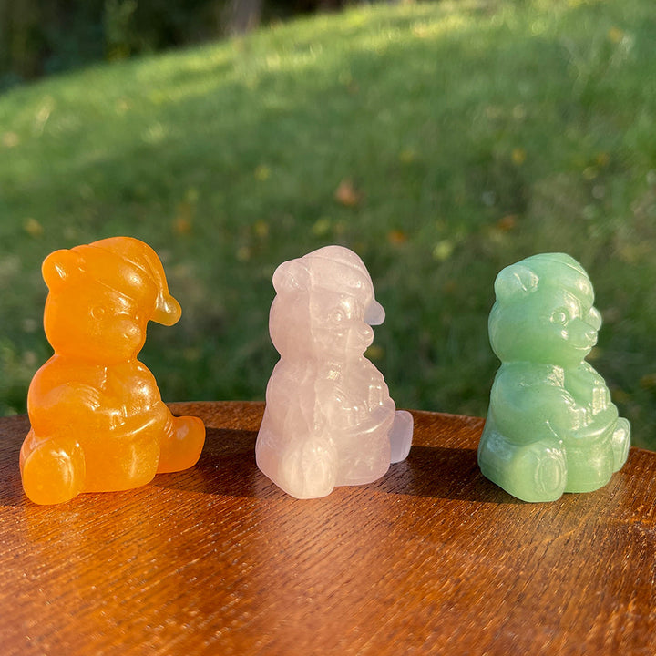 Natural Crystal Carving Christmas Bear