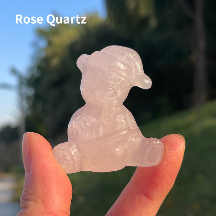 Natural Crystal Carving Christmas Bear