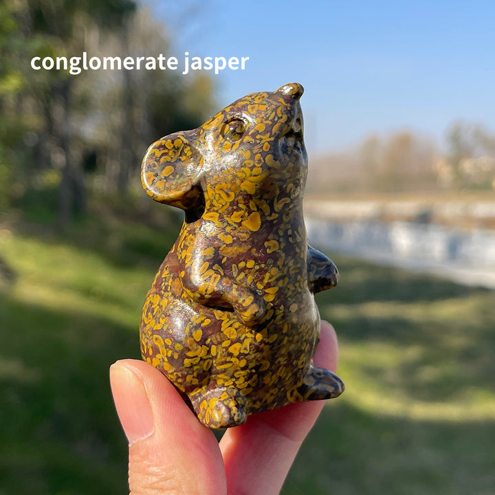 Natural Conglomerate Jasper Mouse