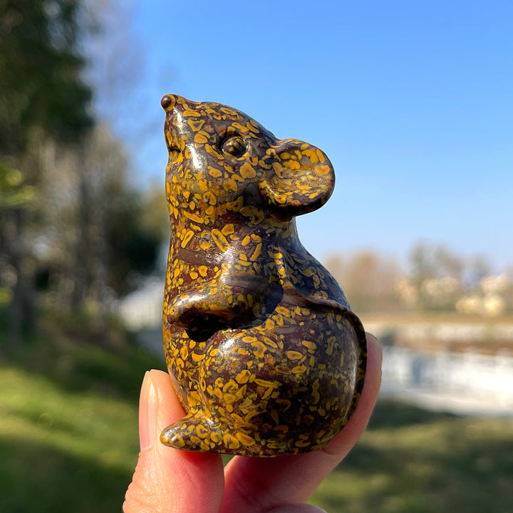 Natural Conglomerate Jasper Mouse