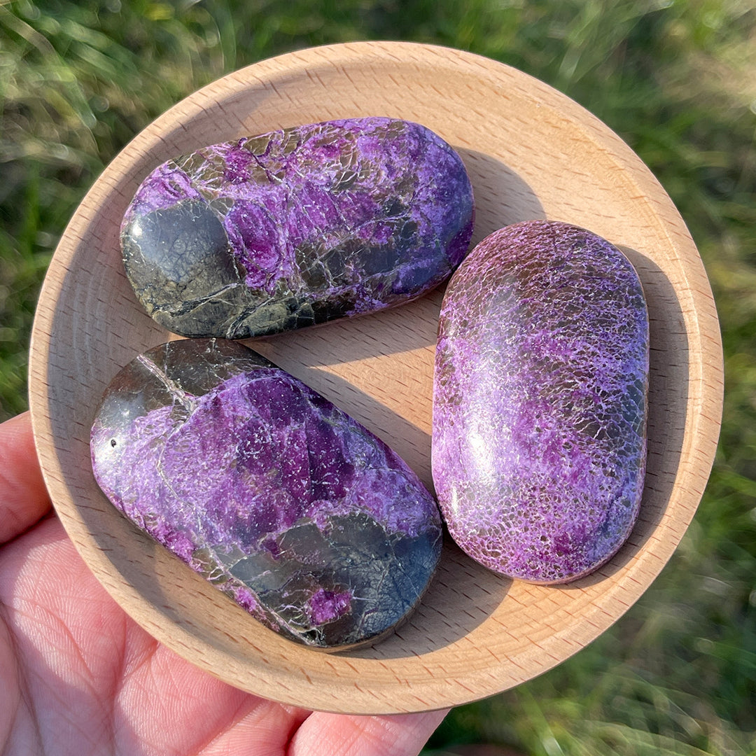 Natural Crystal Carving Atlantisite Palm Stone