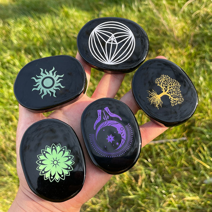 Natural Obsidian Palm