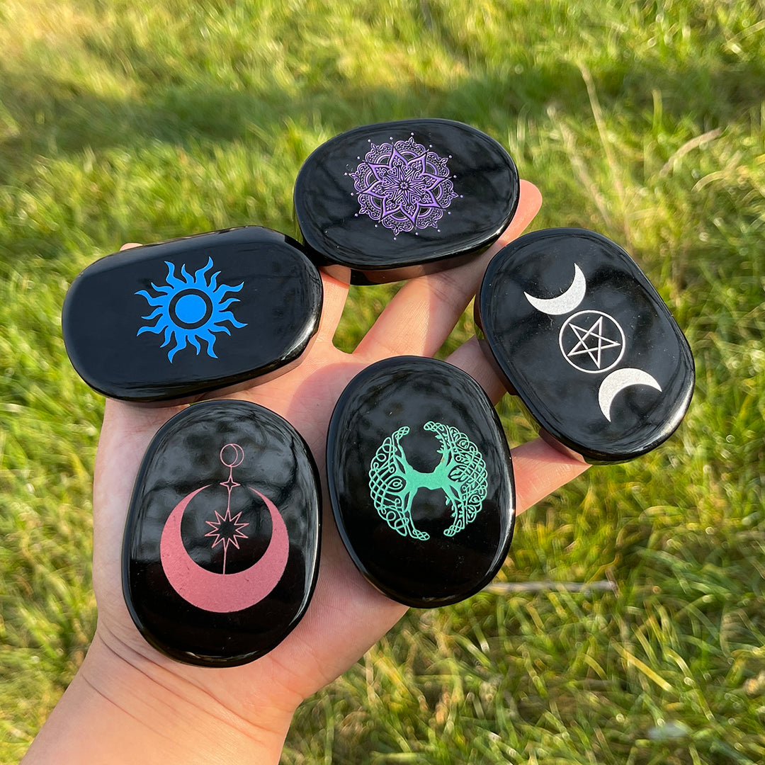 Natural Obsidian Palm