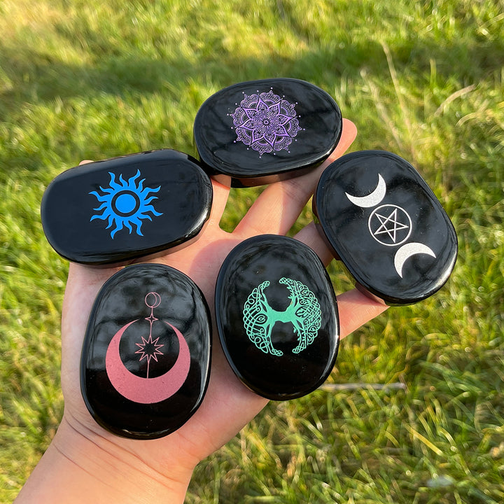 Natural Obsidian Palm