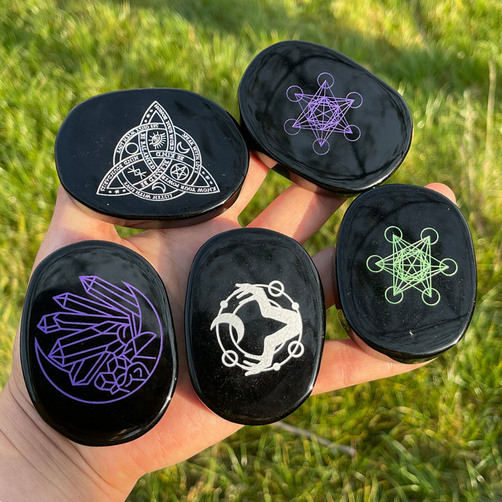 Natural Obsidian Palm