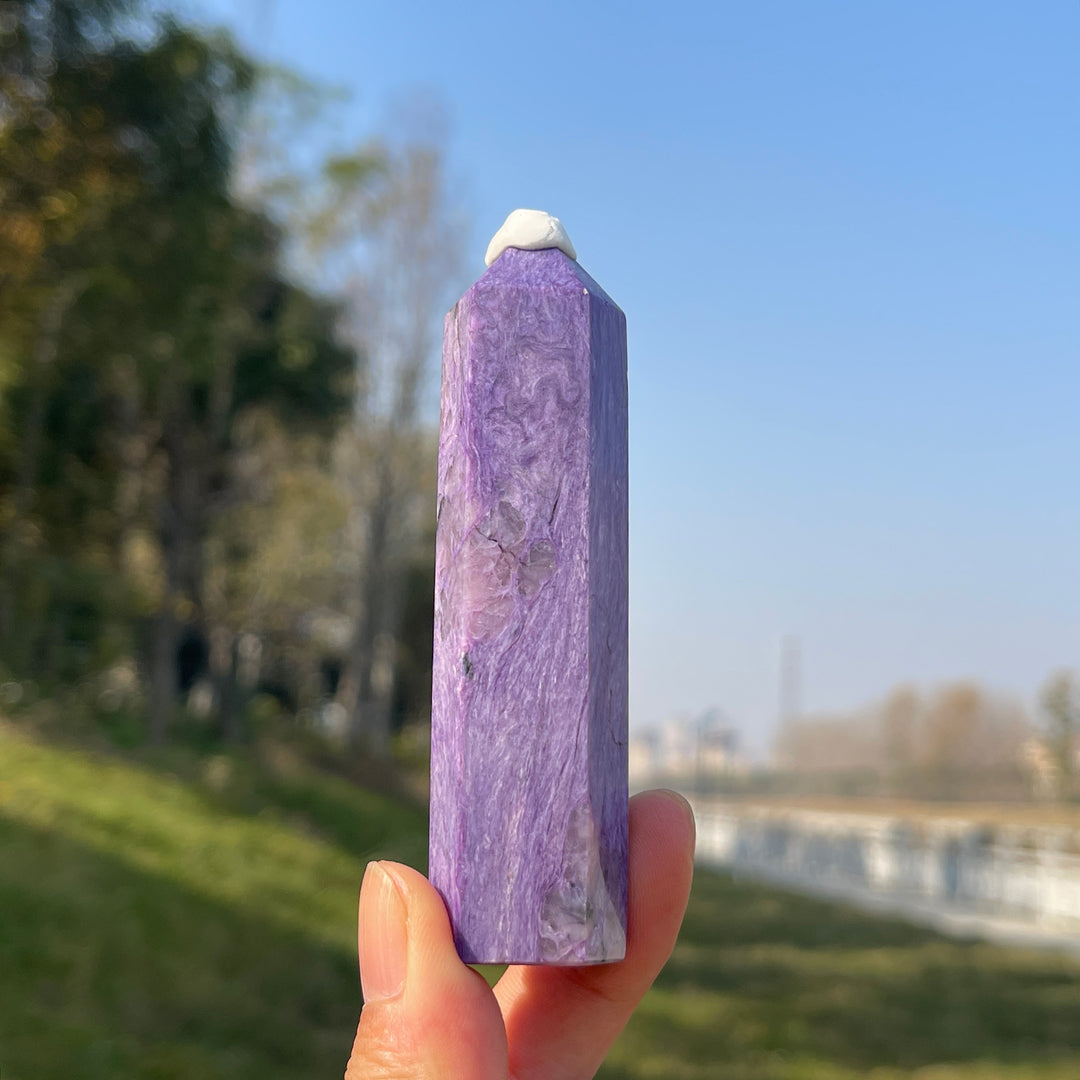 Natural Crystal Top Charoite Point