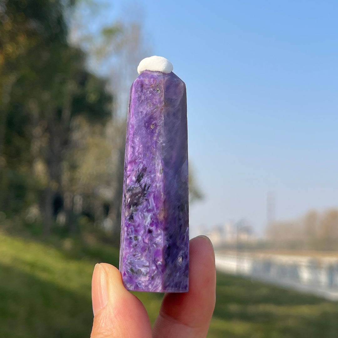 Natural Crystal Top Charoite Point