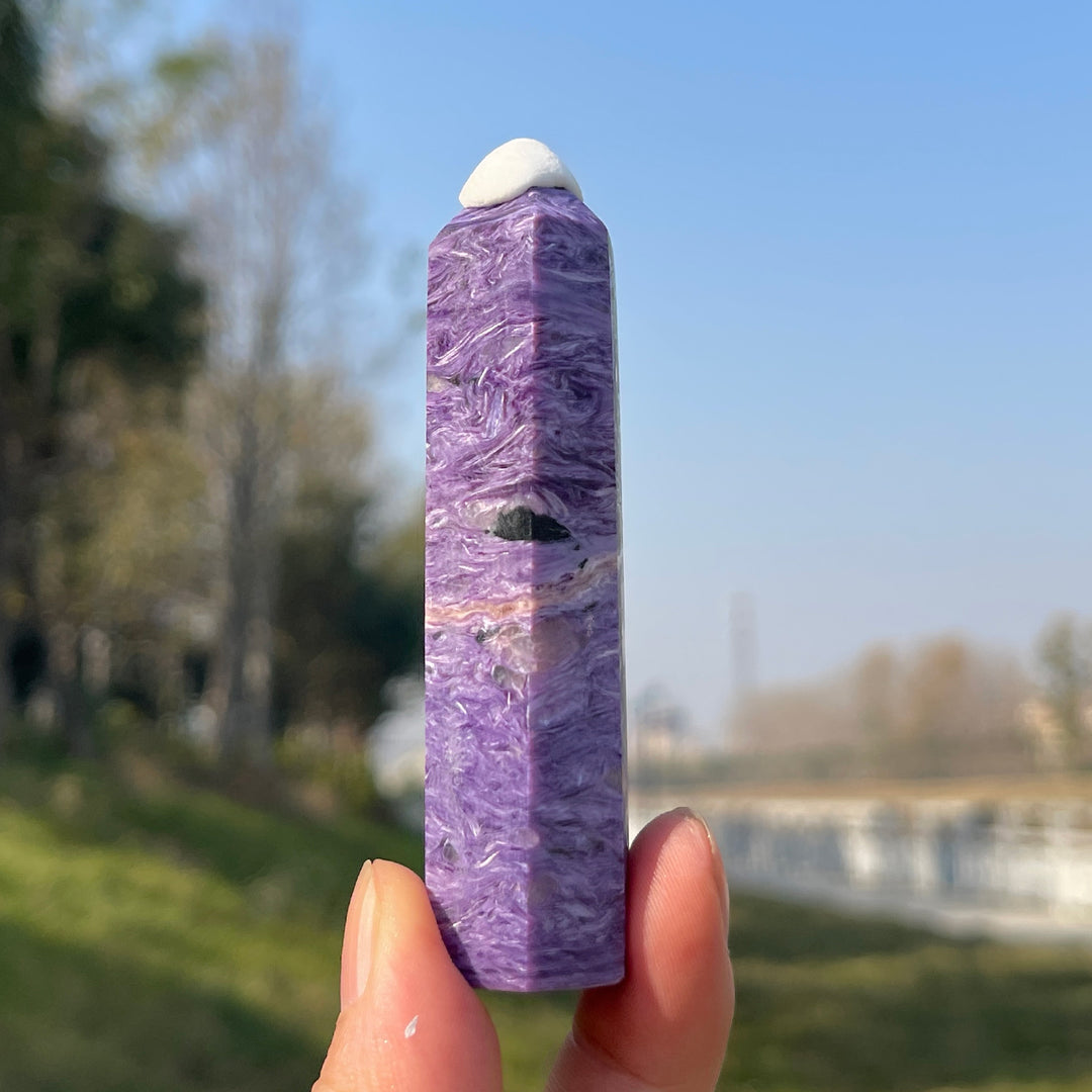 Natural Crystal Top Charoite Point