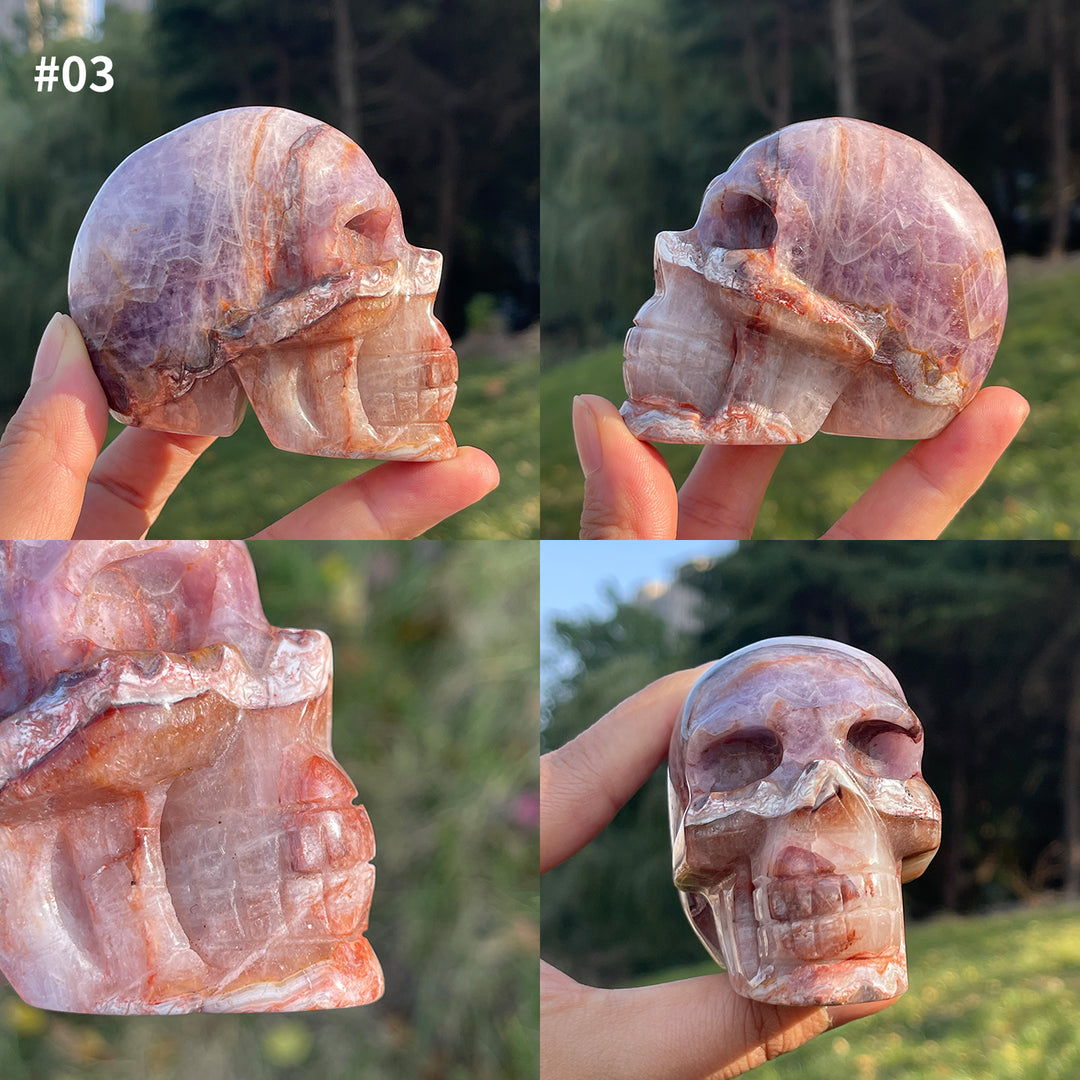 Imperfect Unique,Natural Amethyst Agate Skull