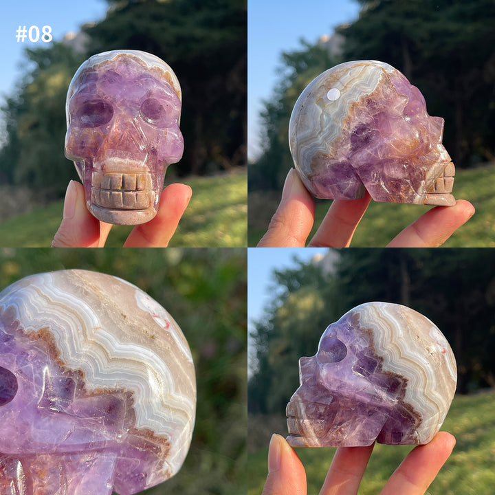 Imperfect Unique,Natural Amethyst Agate Skull