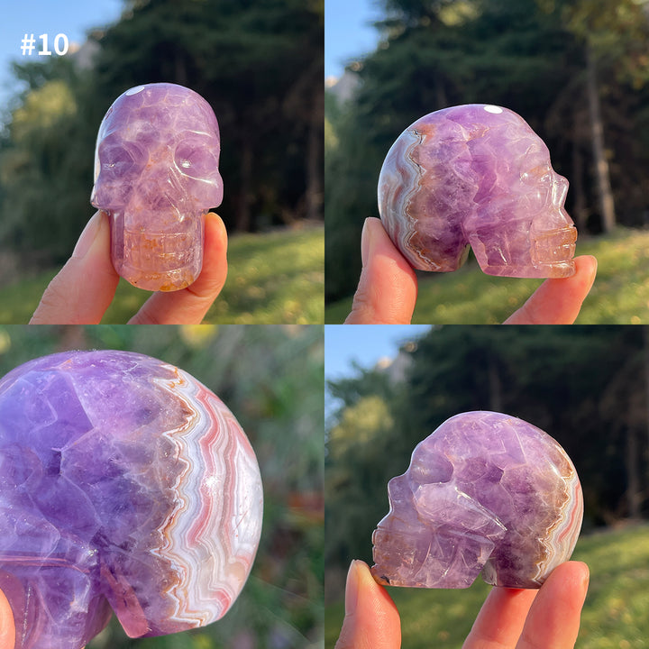 Imperfect Unique,Natural Amethyst Agate Skull
