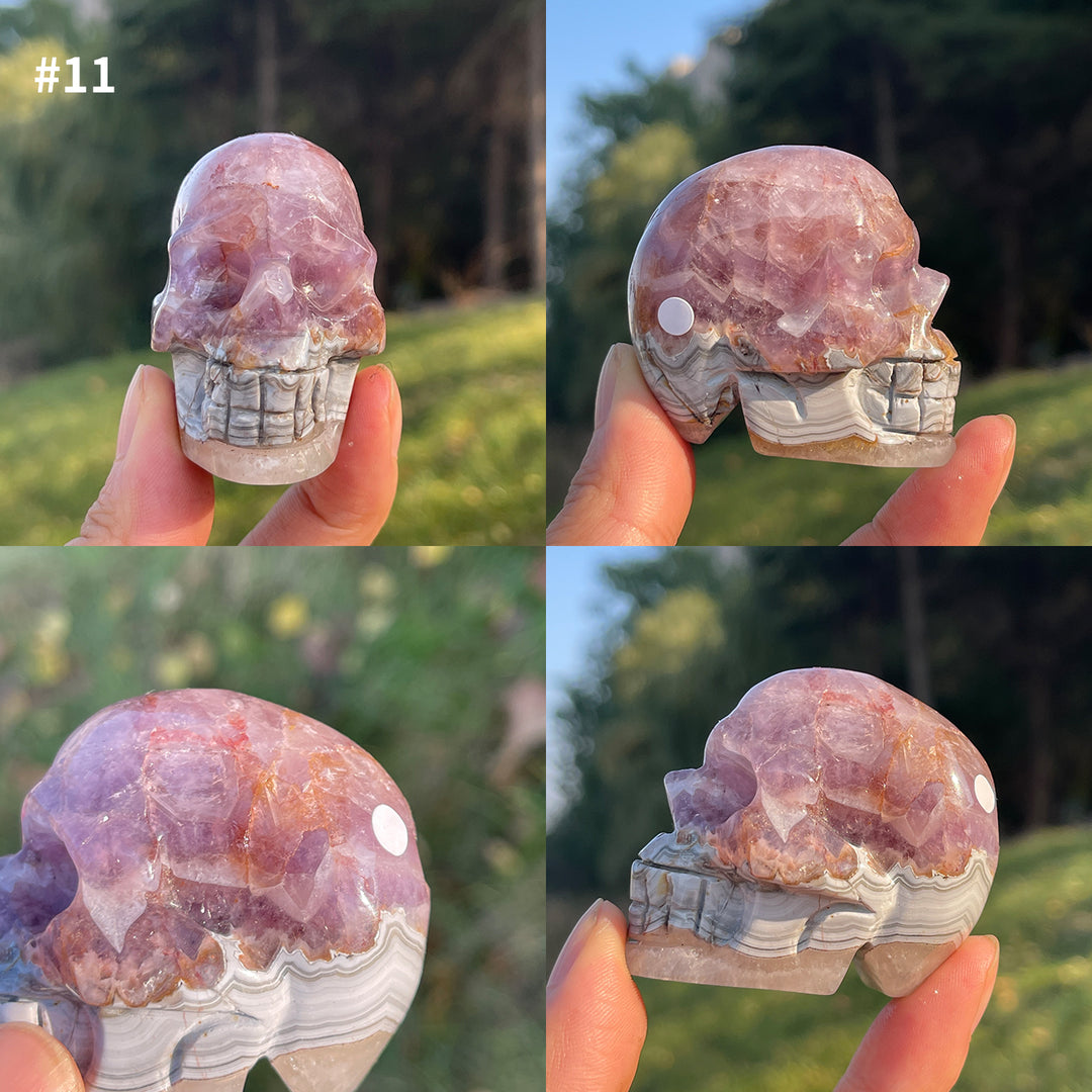 Imperfect Unique,Natural Amethyst Agate Skull