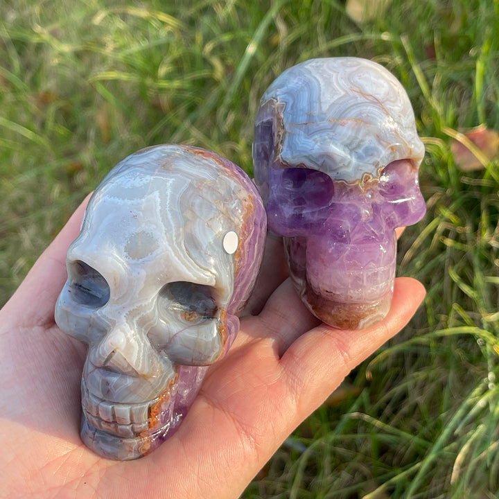 Imperfect Unique,Natural Amethyst Agate Skull