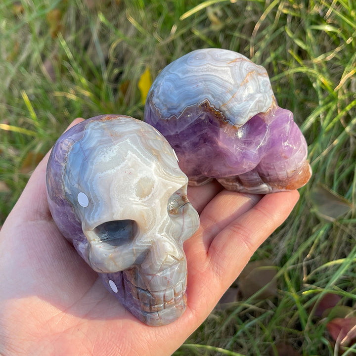 Imperfect Unique,Natural Amethyst Agate Skull