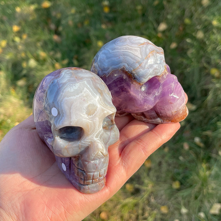 Imperfect Unique,Natural Amethyst Agate Skull
